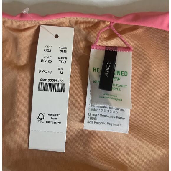 J Crew Pink Mid Rise Cheeky Bikini Bottom - Size Medium - NWT - Picture 3 of 5